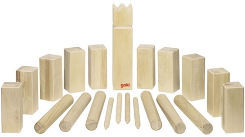 Goki Kubb Vikings Outdoor-Spiel XL im Baumwollbeutel - Holzspiel