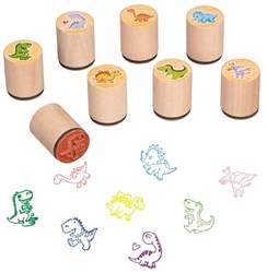 Goki Stempel Dinosaurier - Holzspielzeug Stempel für Kinder