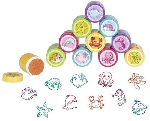 Goki Stempelset Meerestiere - kreatives Spielzeug für Kinder