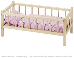 Goki Puppenbett Holzspielzeugbett für Puppen bis 50 cm
