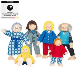 Goki Puppenhaus Biegepuppen City Familie Holzspielzeug