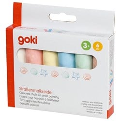 Goki Straßenmalkreide - buntes Outdoor-Spielzeug 6 Stück