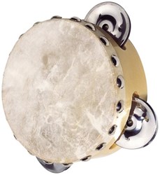 Goki Tamburin Holz Musikinstrument mit 3 Glöckchen für Kinder