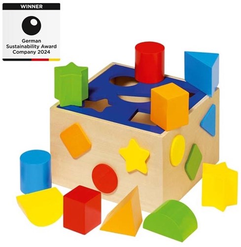 Goki Holz Sortierbox Lernspielzeug Formenpuzzle