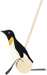 Goki Holz Schiebefigur Pinguin - Lauflernspielzeug für Kleinkinder