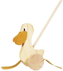 Goki Holz Schiebefigur Pelikan - Lauflernspielzeug Motorik