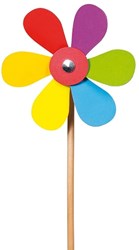 Goki Holz Windmühle Blume - buntes Gartenspielzeug