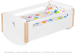 Goki Puppenwiege Holz Herz - Holzspielzeug Wiege für Puppen