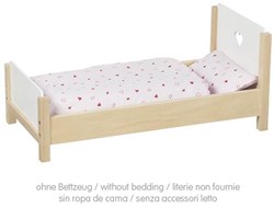 Goki Puppenbett Holzspielzeugbett Herz multicolor für Puppen