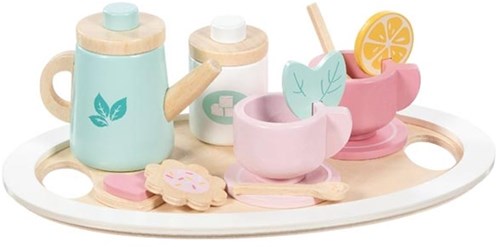 Goki Holz Teeservice bunt Spielzeug Teestunde 13-teilig