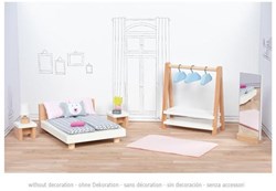 Goki Puppenhaus Schlafzimmer Holz Möbel 18-teilig modernes Design