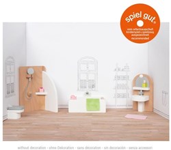 Goki Puppenhausmöbel Badezimmer Holz Spielset 10-teilig