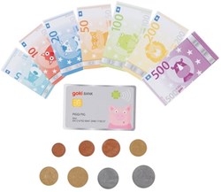 Goki Spielgeld Tiere Set mit Kreditkarte und Münzen, Lernspielzeug