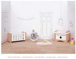 Goki Puppenhausmöbel Babyzimmer - Holz Zubehör Kinderzimmer