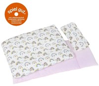 Goki Puppen Bettwäsche Regenbogen Set Kissen 22 x 10 cm Baumwolle