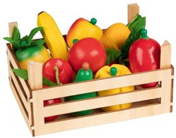 Goki Holzspielzeug Obst und Gemüse Kiste - pädagogisches Rollenspiel