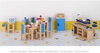 Goki Puppenhaus Küche Holz Möbelset Zubehör 30-teilig