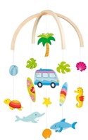 Goki Holz Mobile Surfer Van - Babyzimmer Dekoration Strand Thema