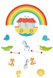 Goki Mobile Babyzimmer Noahs Arche Holzdeko mehrfarbig