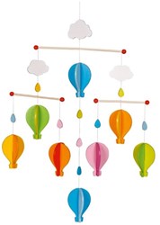 Goki Mobile - Holz Baby Mobile Heißluftballons mehrfarbig