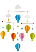 Goki Mobile - Holz Baby Mobile Heißluftballons mehrfarbig