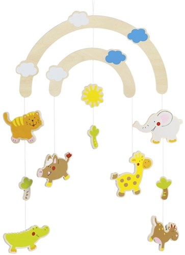 Goki Holz Mobile Dschungelfreunde Babyzimmer Dekoration