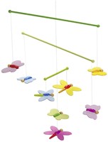 Goki Holz Mobile Schmetterlinge - buntes Babyspielzeug für das Kinderzimmer