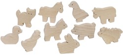 Goki Holz-Bauernhoftiere Set - 10 Stück - Lernspielzeug