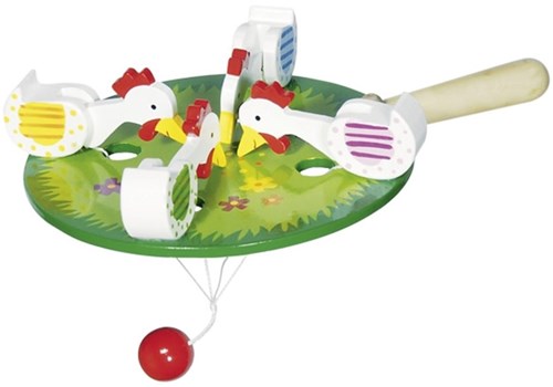 Goki Pickende Hühner Holzspiel kooperatives Kinderspiel