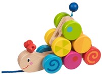 Goki Holz Ziehtier Raupe - buntes stapelbares Spielzeug für Kinder-2