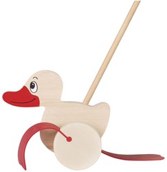 Goki Holz Schiebespielzeug Ente - Lauflernspielzeug FSC Holz