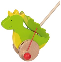 Goki Holz Schiebetier Drache - Lauflernspielzeug grün