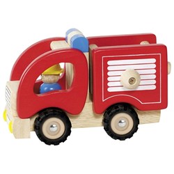 Goki Feuerwehr Holzspielzeug - robustes Holzfahrzeug für Kinder