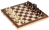 Goki Holz Schachspiel Dame magnetisch 2in1 Reisespiel klassisch