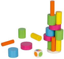 Goki Holz-Balancierspiel Turm - buntes Geschicklichkeitsspiel, 27-teilig