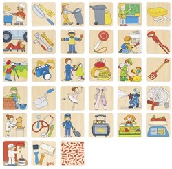 Goki Holz Memory Spiel Berufe - Lernspielzeug für Kinder