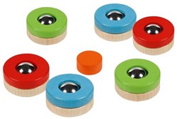 Goki Holz Puckfire Curling Wurfspiel - Kinderspiel - 7-teilig