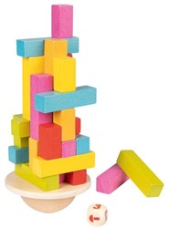 Goki Holz Gleichgewichtsspiel Balanceturm - Geschicklichkeitsspiel Kinder
