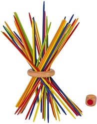 Goki Mikado Regenbogen Holzspiel 43-teilig buntes Spielzeug