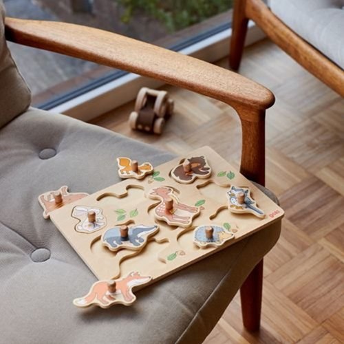 Goki Holz-Steckpuzzle Waldtiere - Lernspielzeug für Kinder-2