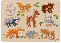 Goki Holz-Steckpuzzle Waldtiere - Lernspielzeug für Kinder