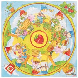 Goki XXL Puzzle Lernspielzeug Erdbeerpflanzen 49 Teile