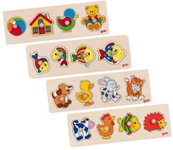 Goki Holz-Steckpuzzle - bunte Powerdisplay Puzzle für Kinder