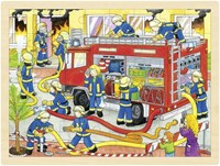 Goki Holzpuzzle Feuerwehr - Lernspielzeug Puzzle 48 Teile
