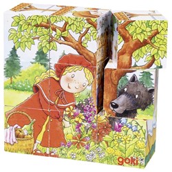 Goki Holz Würfelpuzzle Märchen 9-teilig Puzzle Spielzeug