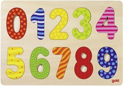Goki Holzpuzzle Zahlen Lernspielzeug 0-9 bunt