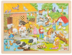 Goki Holzpuzzle Streichelzoo Tiere 48 Teile pädagogisch Puzzle