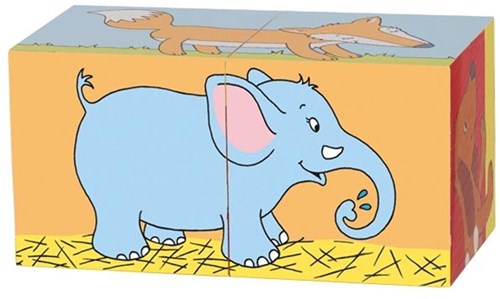 Goki Holz Würfelpuzzle Tiere - Lernspielzeug für Kinder-2