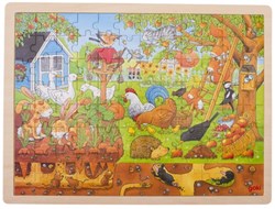 Goki Holzpuzzle Garten Tiere - Lernspielzeug 96 Teile