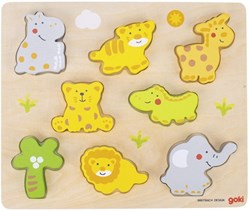 Goki Holzpuzzle wilde Tiere - Lernspielzeug 8 Teile